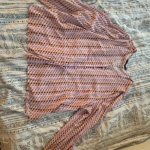 Velvet Heart Asymmetrical Pink and Orange Blouse